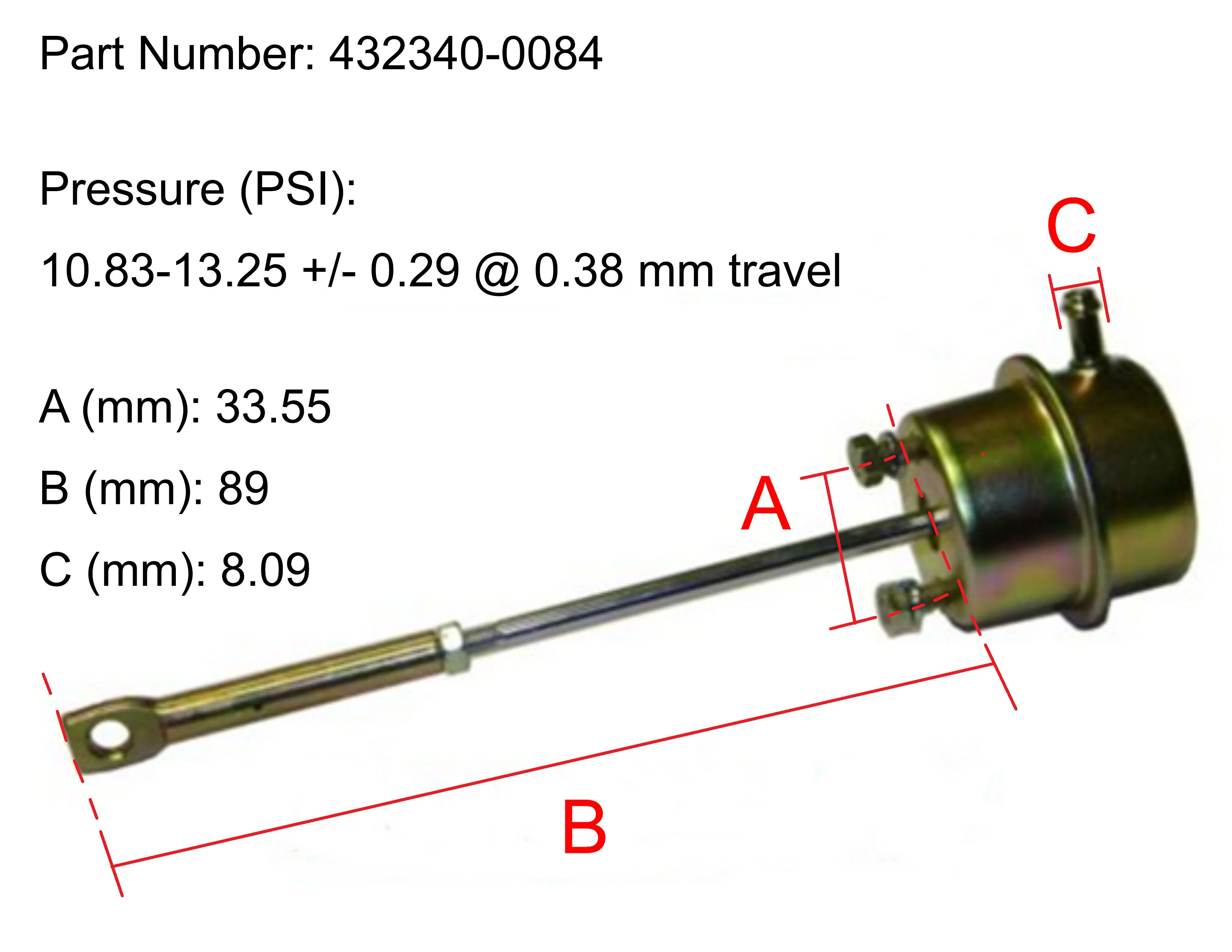 NEW TBP4 Garrett Turbo Actuator Dachai Xichai Yuchai CA6SF2 Perkins 432340-0084 - Image 4