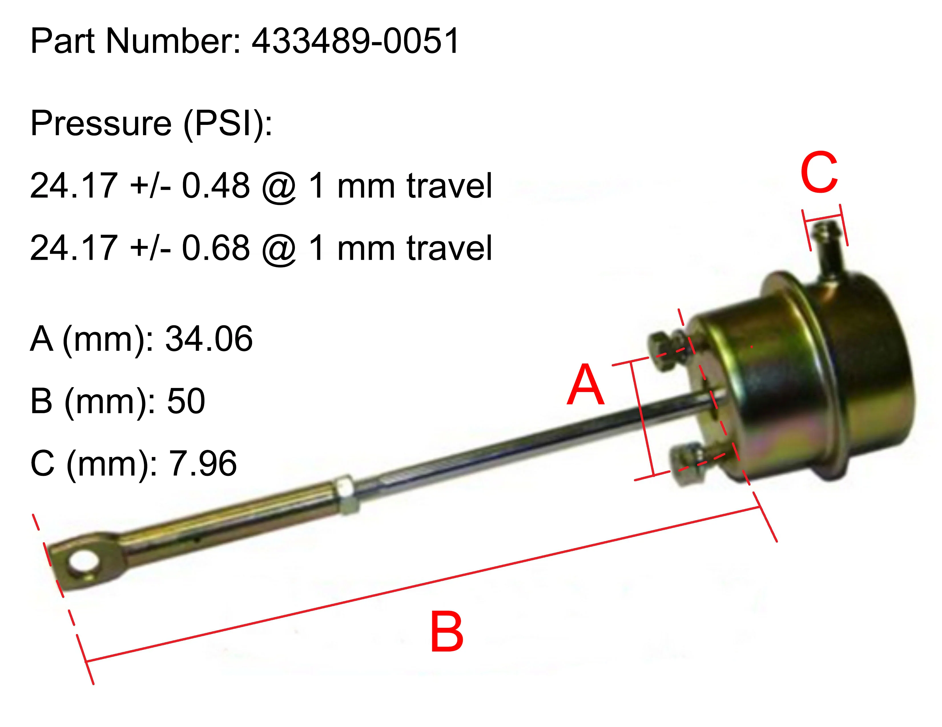 NEW OEM Garrett Turbo Actuator Shanghai Diesel SC9DF Yuchai 6G270 433489-0051 - Image 4