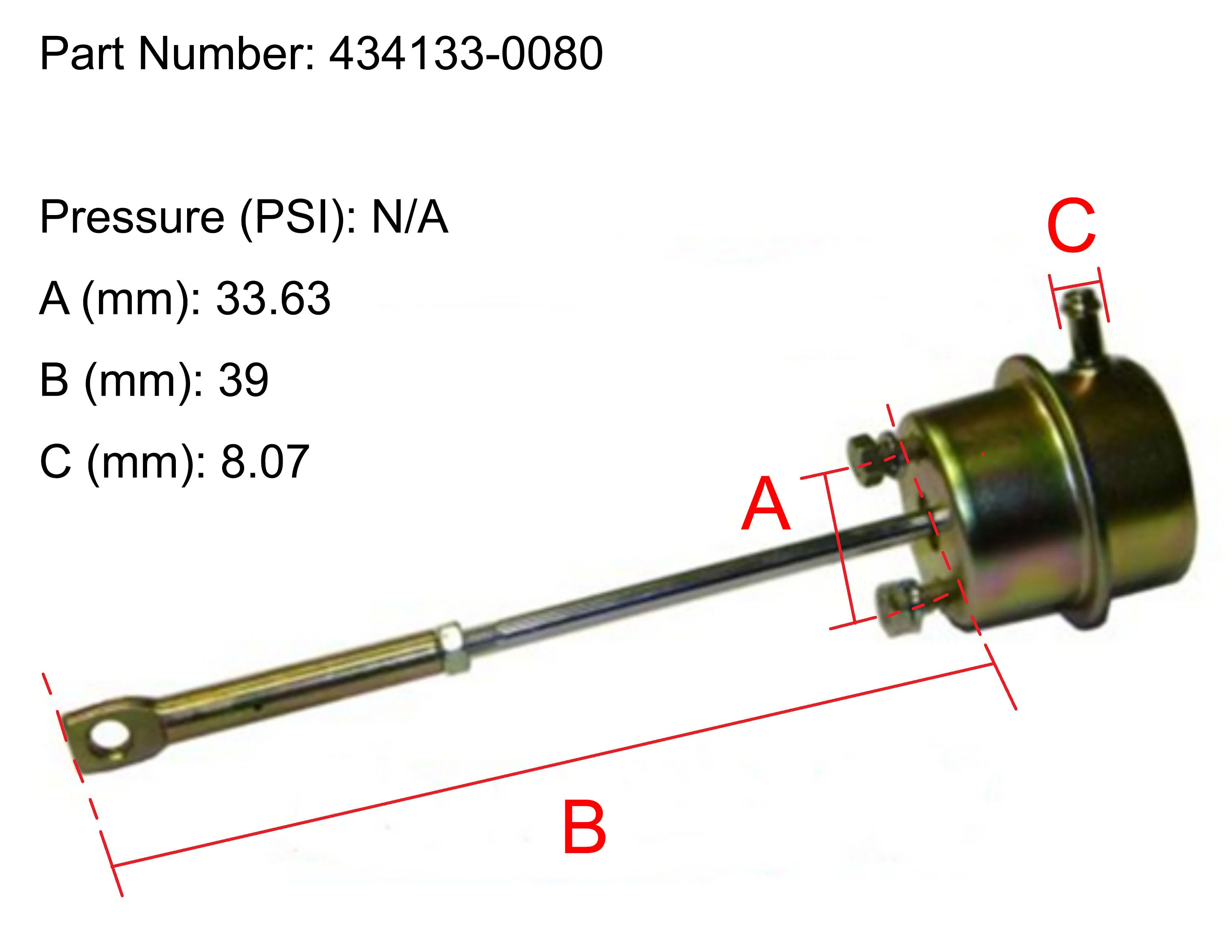 NEW OEM Garrett Turbocharger Actuator 434133-0080 - Image 4