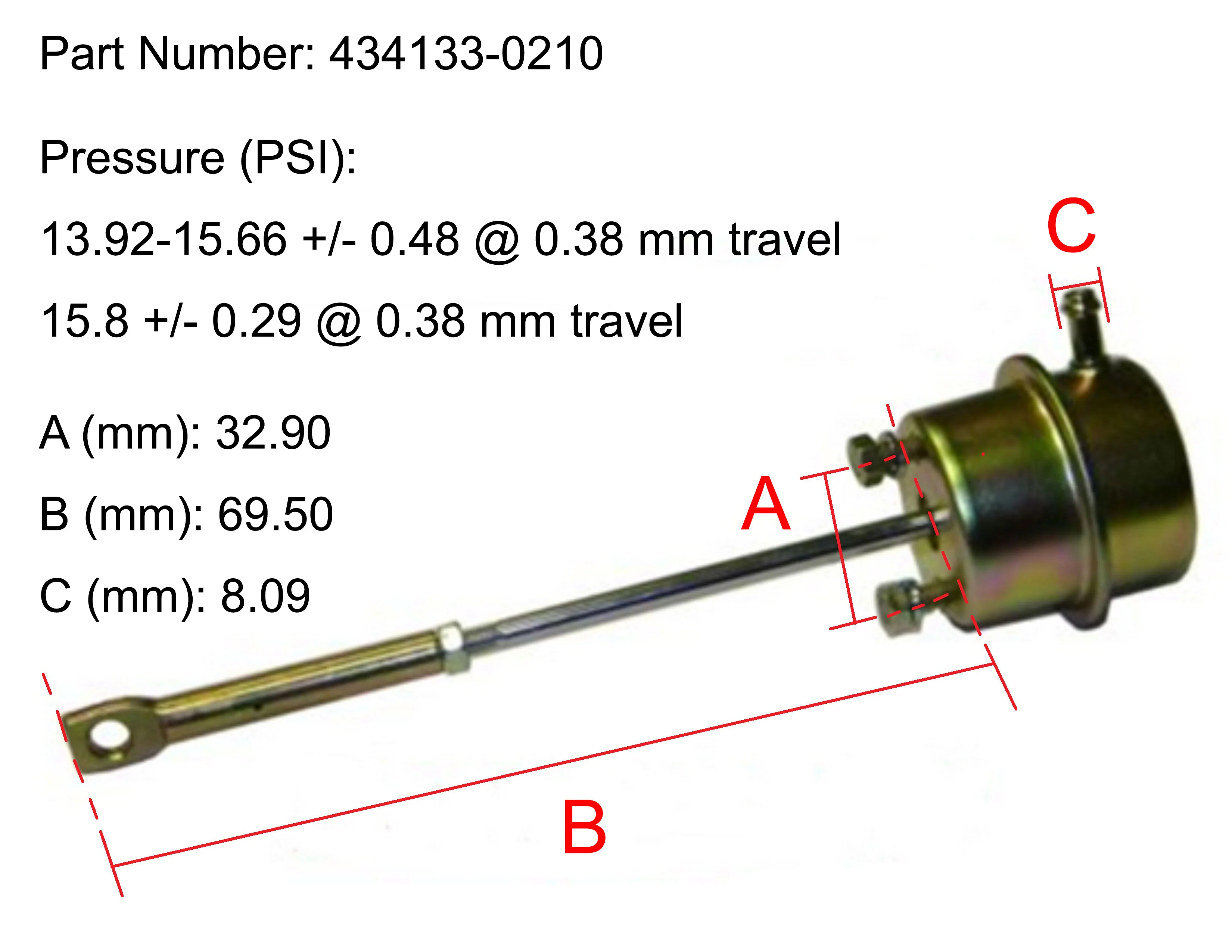 NEW OEM Garrett TB28 Turbo Actuator Yuchai Truck 4.2L YC4108ZQ 434133-0210 - Image 7
