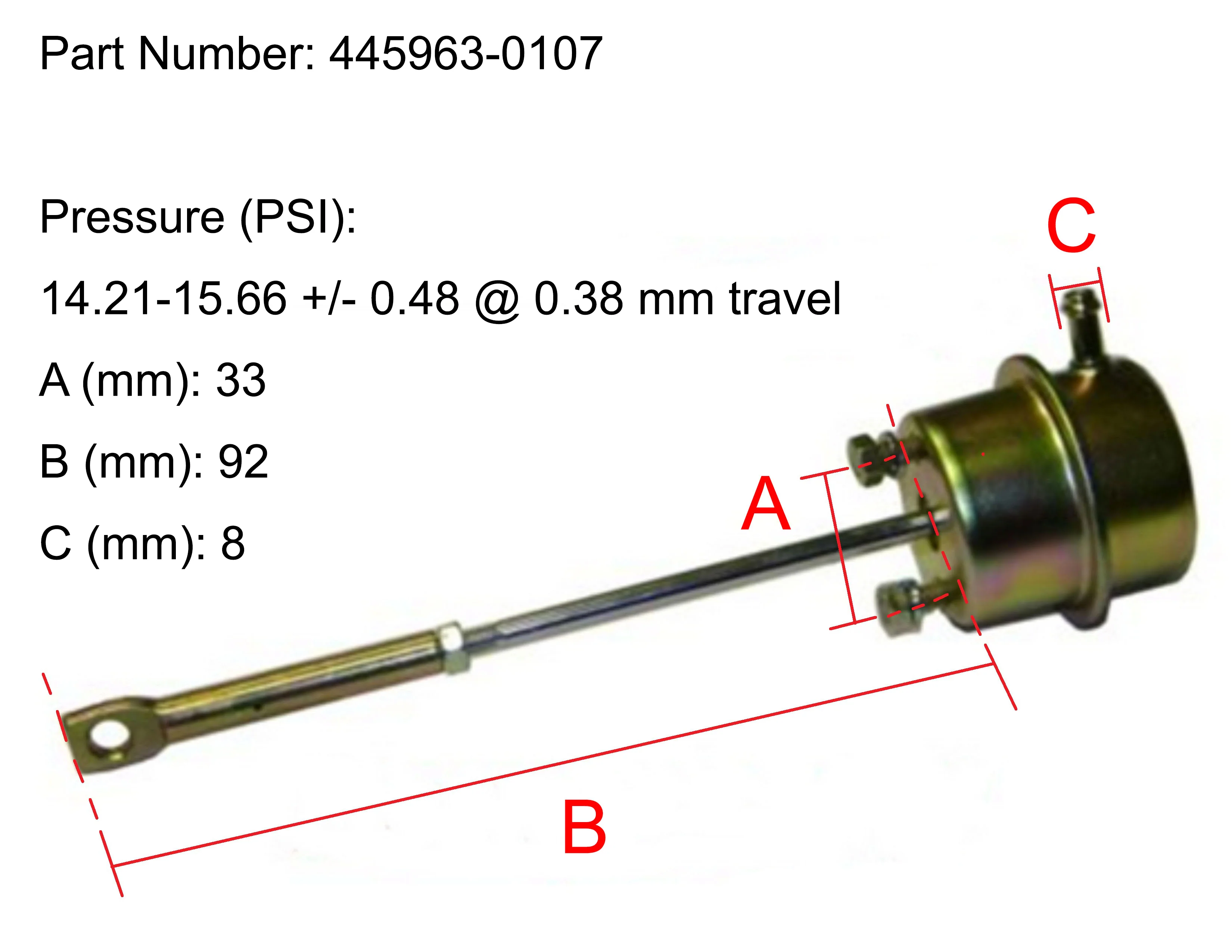 NEW OEM Garrett TB28 Turbo Actuator Chaocai CY4100 JAC CY4102BZQ 445963-0107 - Image 3