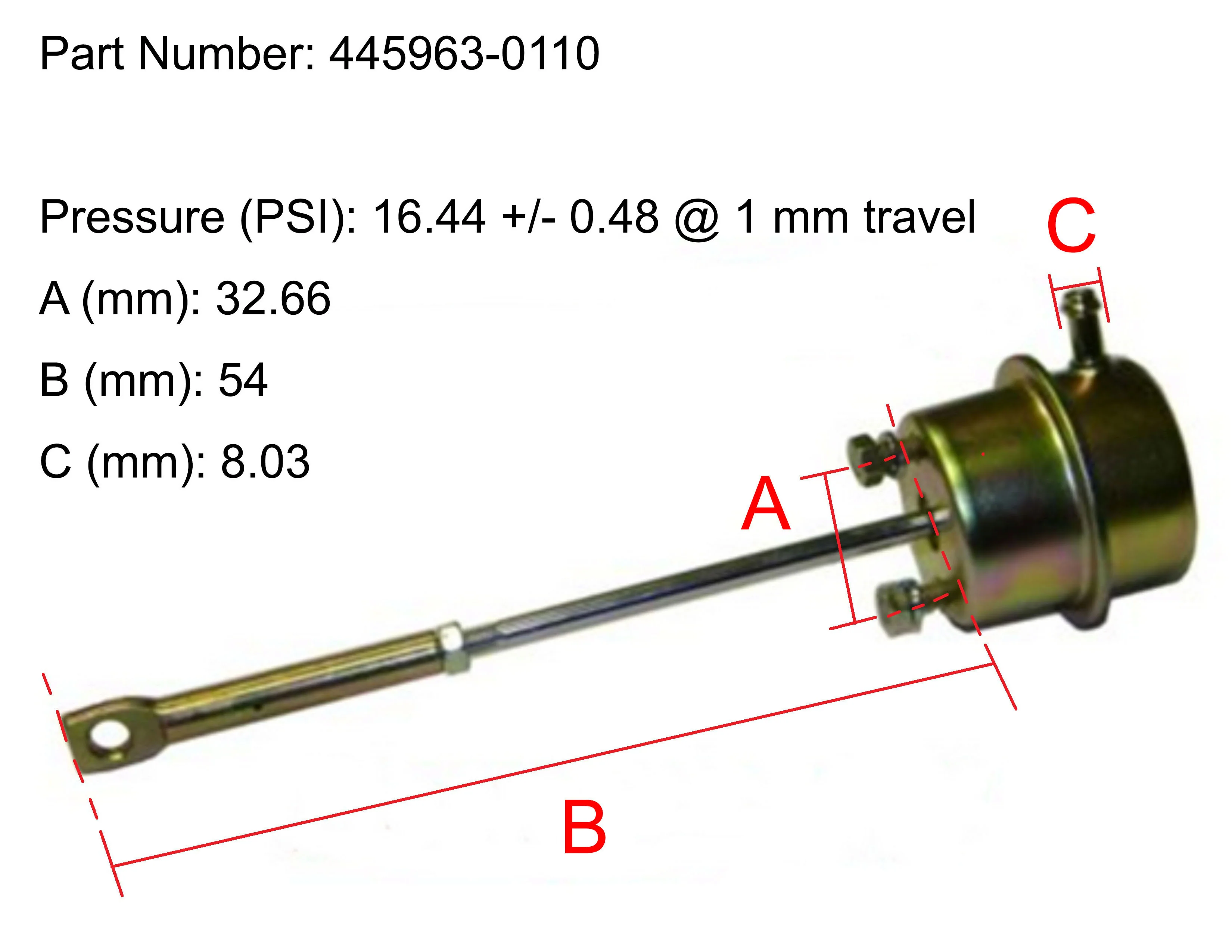 NEW OEM Garrett GT25 Turbo Actuator Yuchai YC4110ZLQ YC4110ZQ Engine 445963-0110 - Image 5