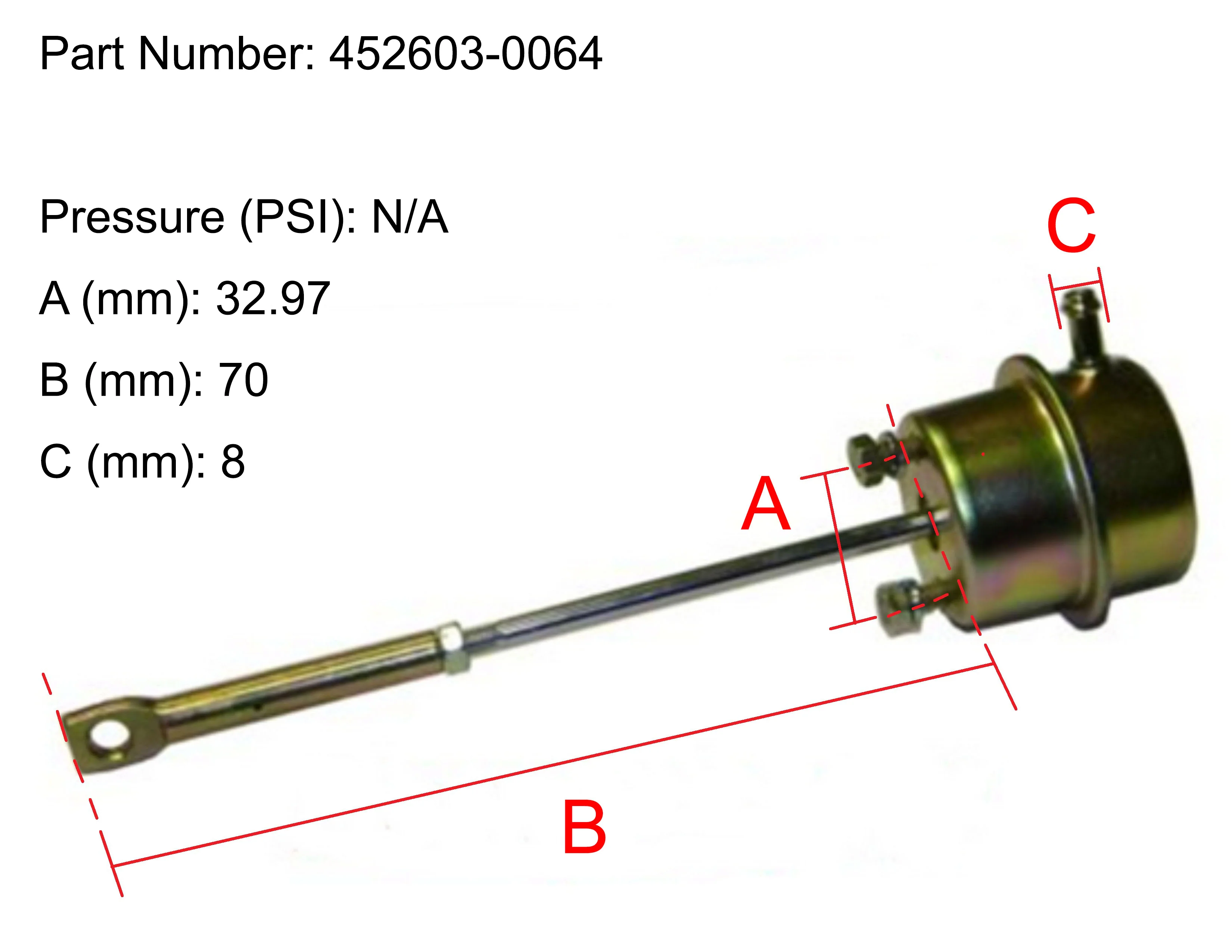 NEW OEM Garrett Turbocharger Actuator 452603-0064 - Image 5